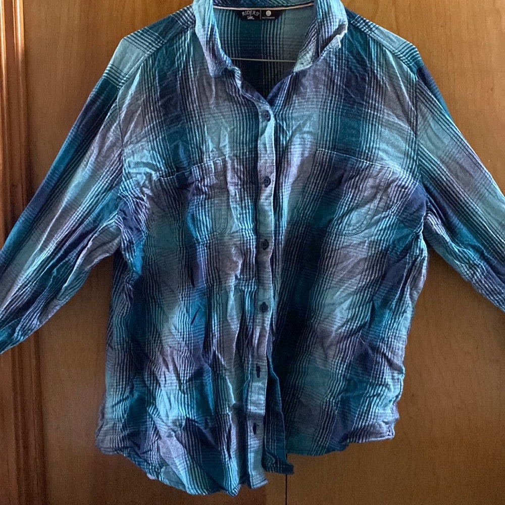 Blue Plaid Button Up